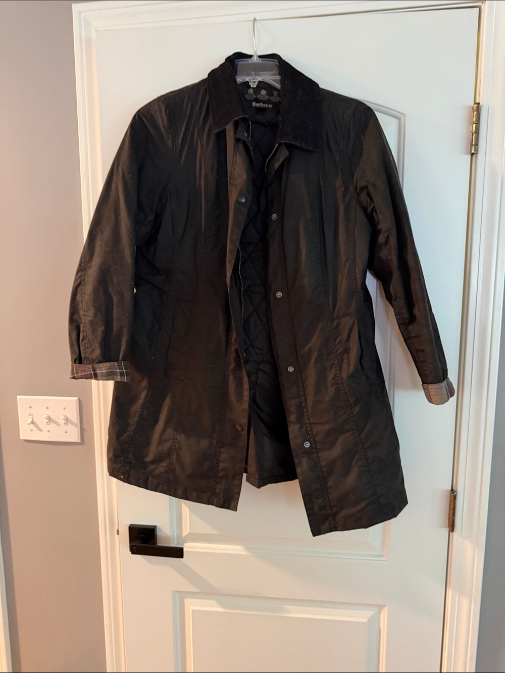 Barbour Black/navy Waxed Trench Coat